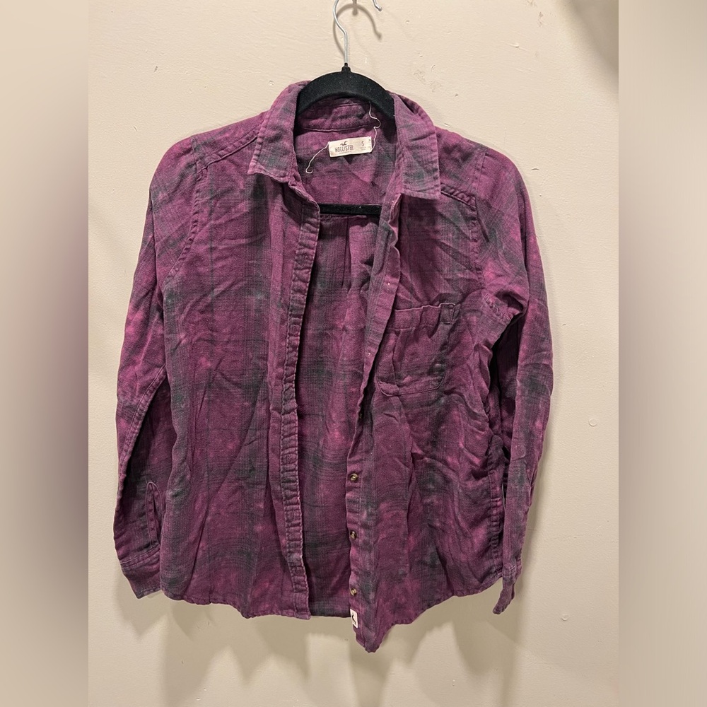 Plaid button up Hollister